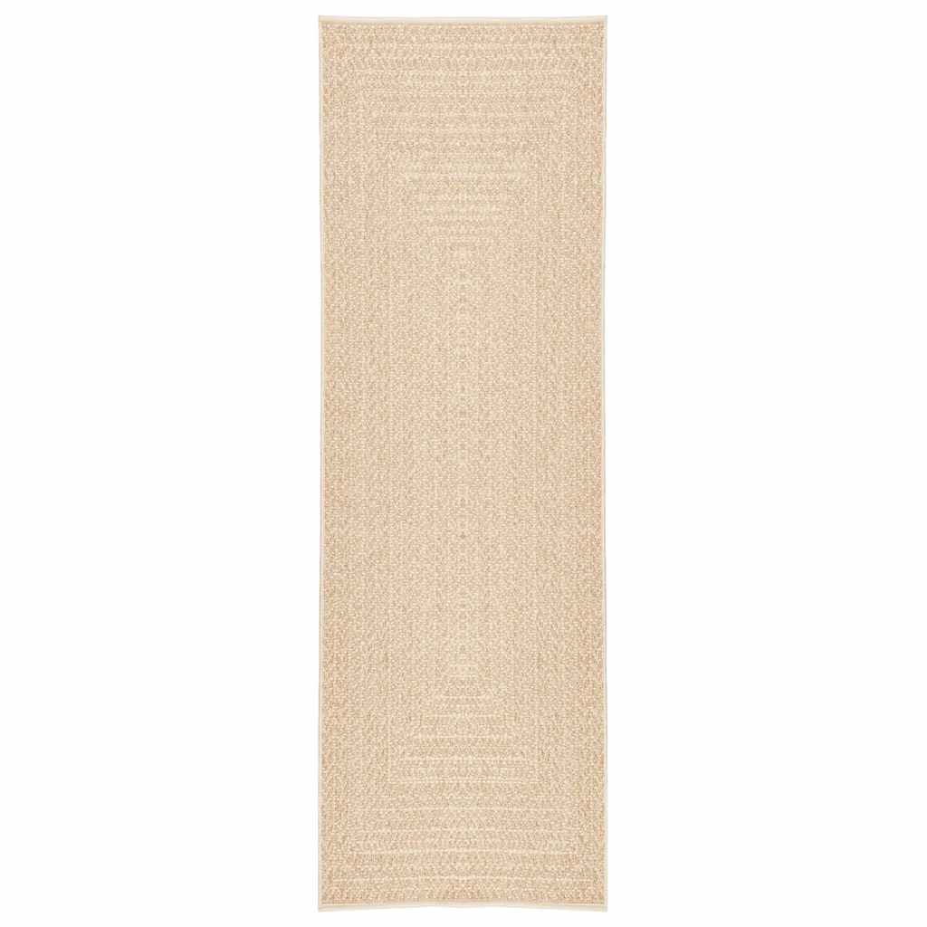 Vidaxl vloerkleed zizur beige binnen en buiten 80x250 cm jute look