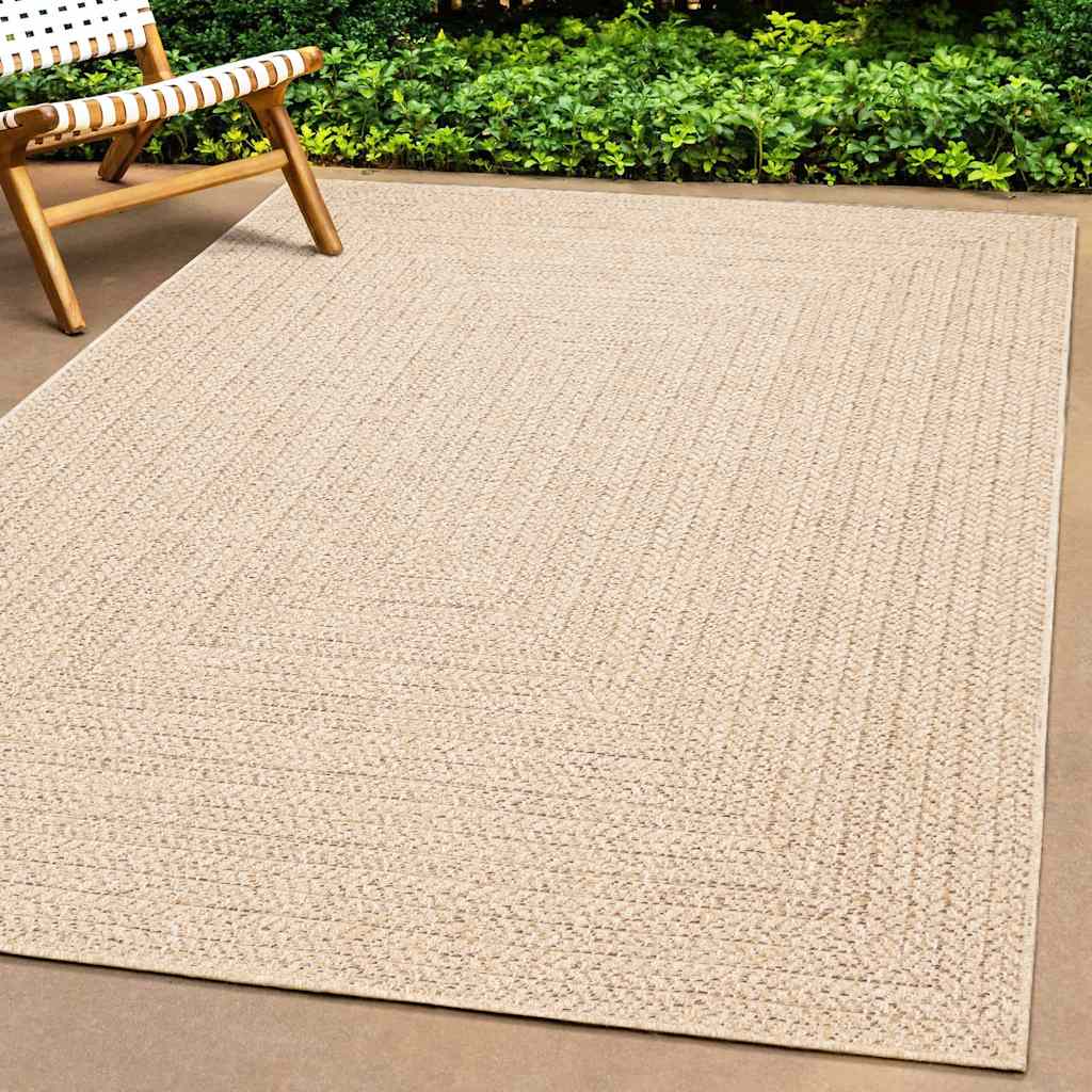 Vidaxl vloerkleed zizur beige binnen en buiten 80x250 cm jute look