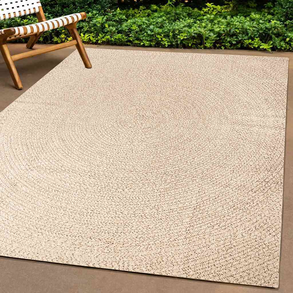 VidaXL Bodenteppich Zizur Beige für drinnen und draußen, 80 x 150 cm, Jute-Optik