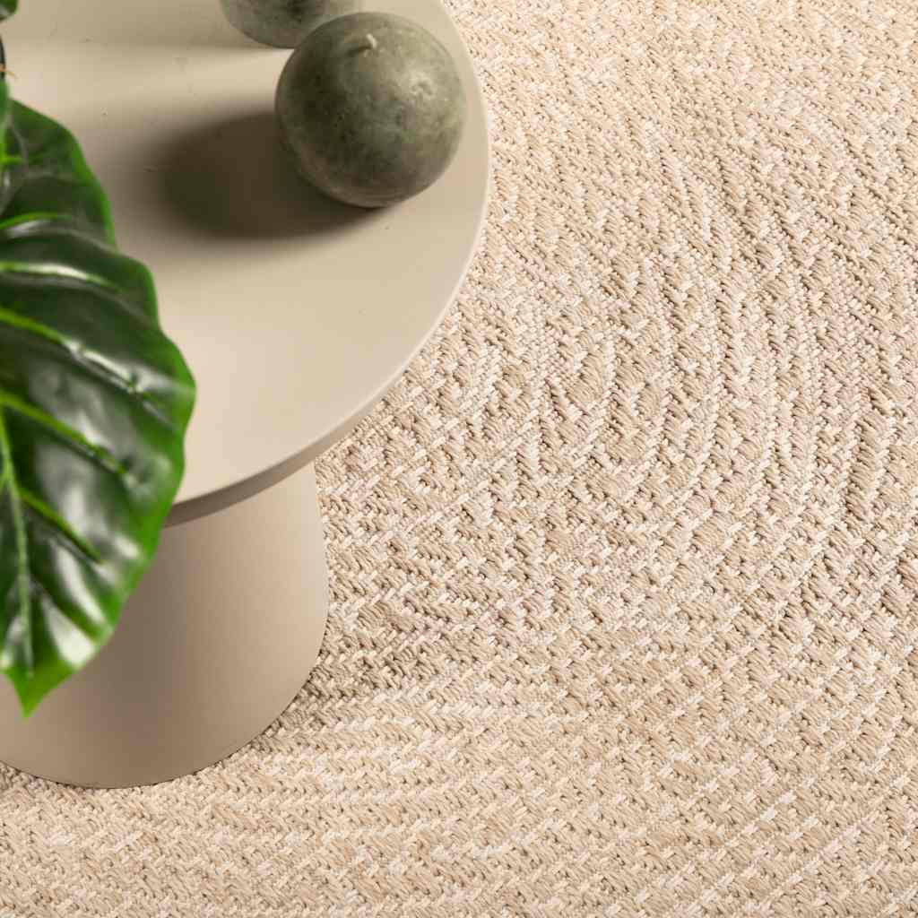 Vidaxl vloerkleed zizur beige binnen en buiten 120x120 cm jute look