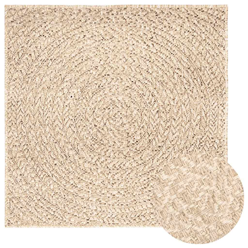 Vidaxl vloerkleed zizur beige binnen en buiten 120x120 cm jute look