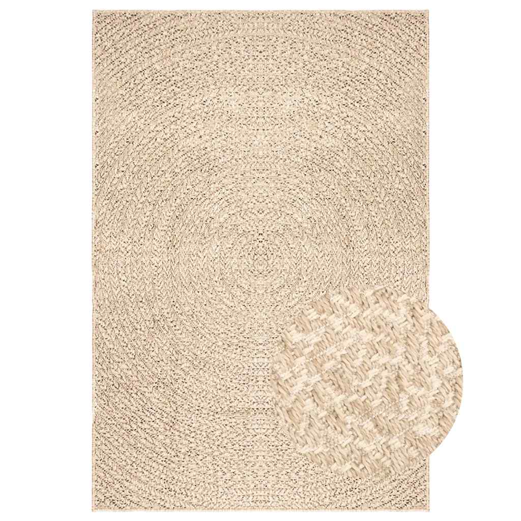 VidaXL Bodenteppich Zizur Beige, für drinnen und draußen, 120 x 170 cm, Jute-Optik