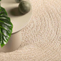 Vidaxl vloerkleed zizur beige binnen en buiten ø 160 cm jute look