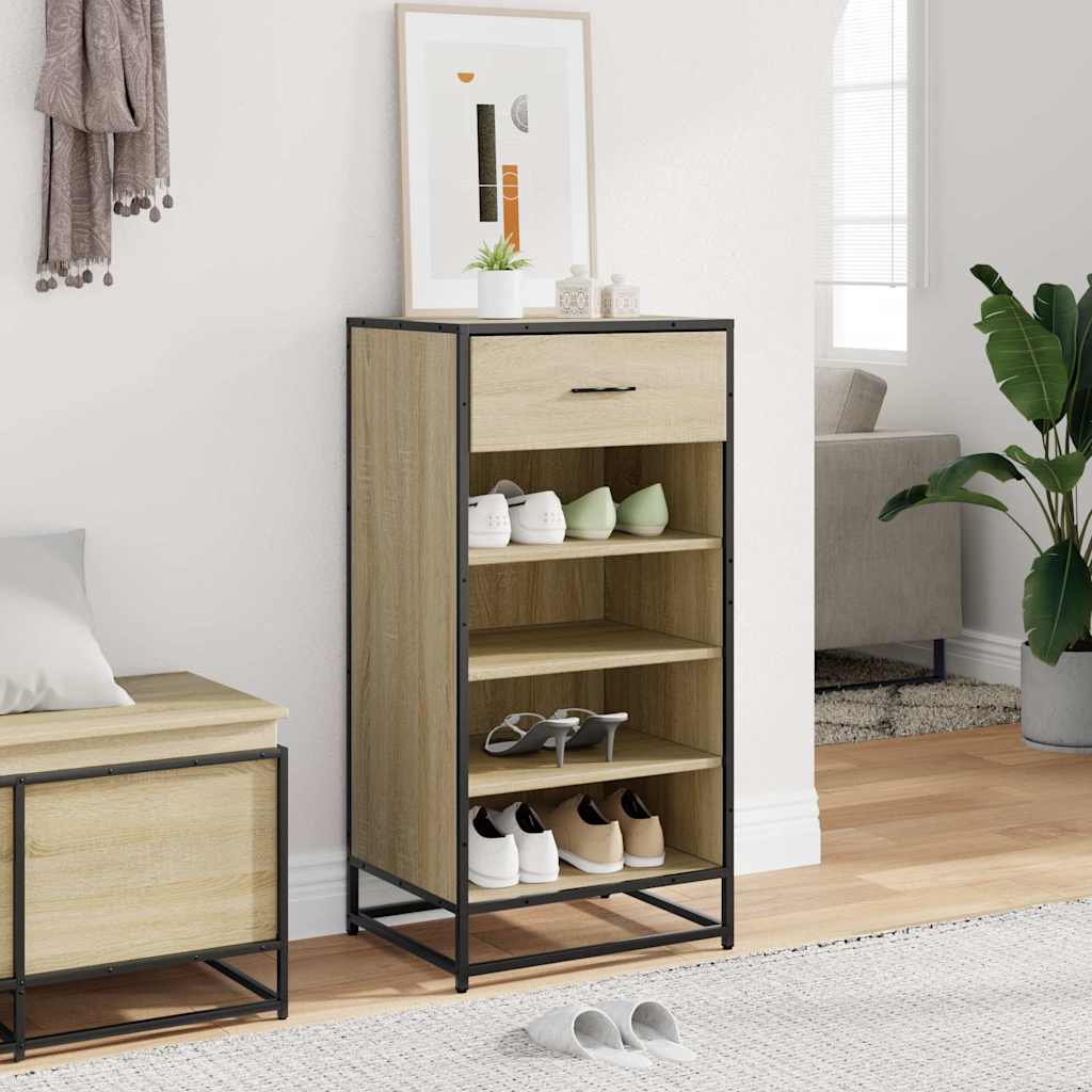 VIDAXL -Schuhregal 48x38x97,5 cm veredelt Holz Sonoma Eiche veredelt