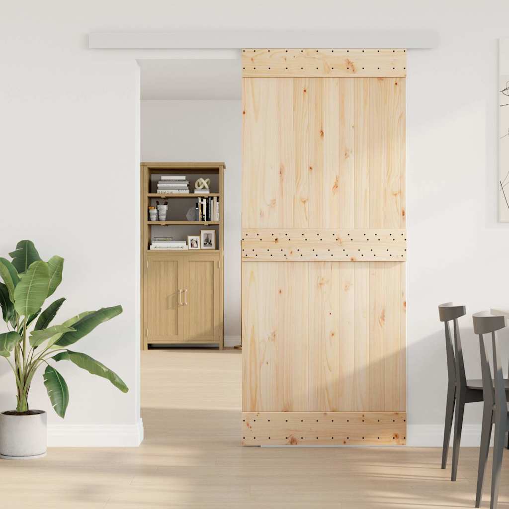 VidaXL Schiebetürbeschläge-Set 183 cm Aluminiumlegierung Silberfarben