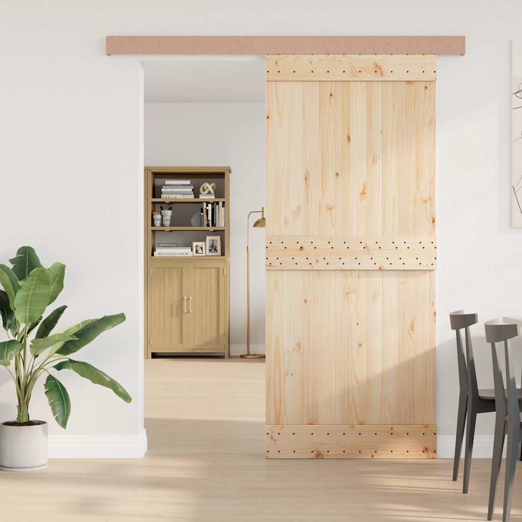 VidaXL Schiebetürbeschläge-Set 183 cm Aluminiumlegierung Silberfarben