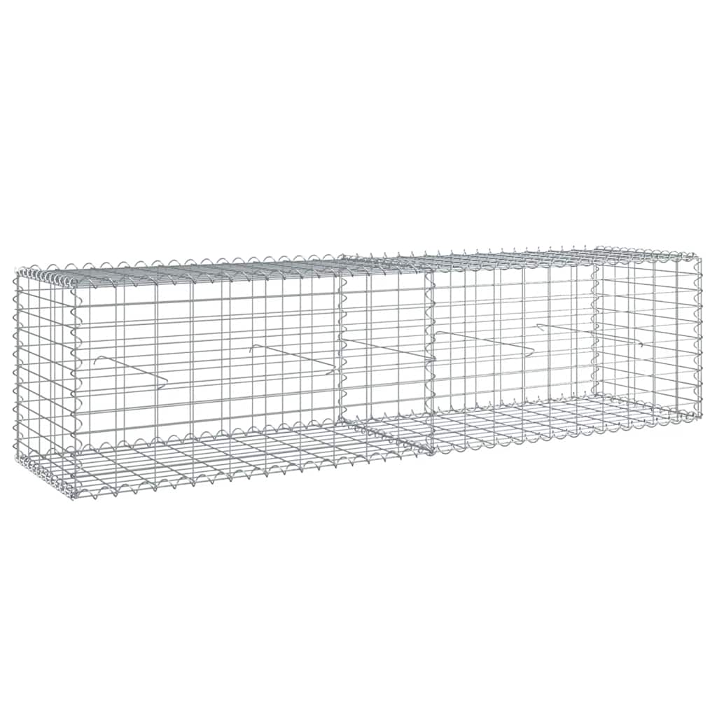 Vidaxl schanskorf 200x50x50 cm gegalvaniseerd ijzer zilverkleurig
