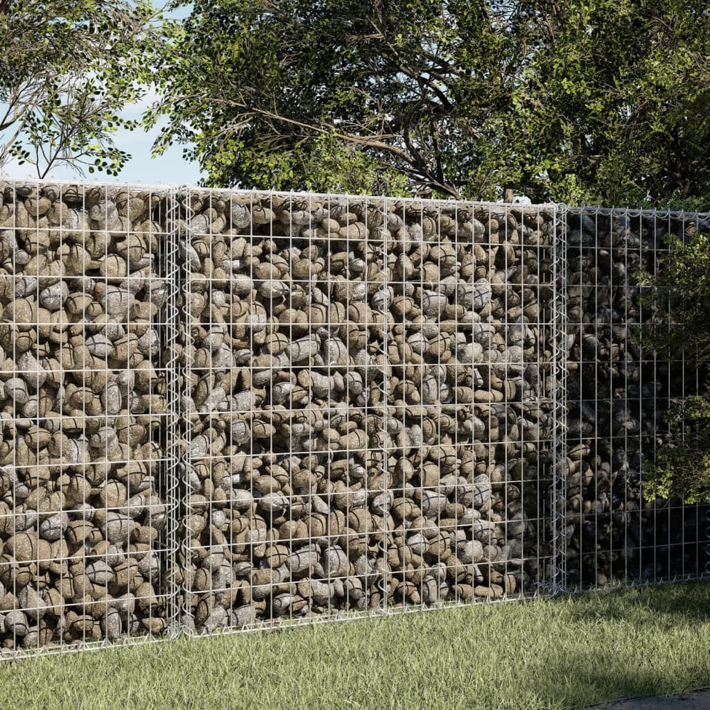 Vidaxx Gabione 100x50x100 cm verzinkt eisensilber gefärbt