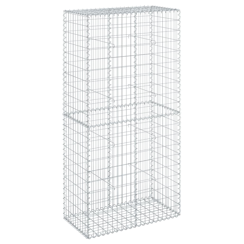 Vidaxx Gabione 100x50x200 cm galvanisiert Eisensilberfarben