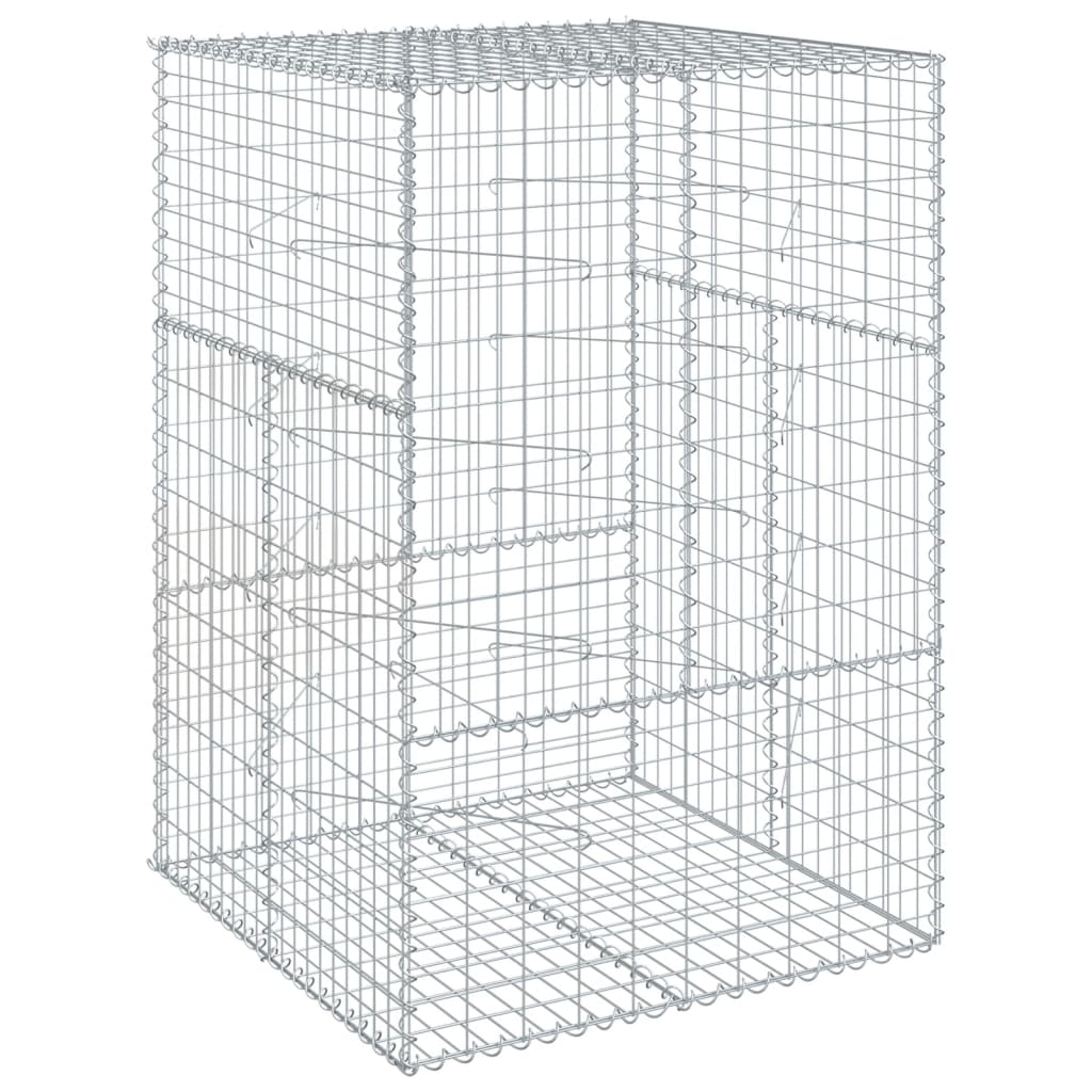 Vidaxx Gabione 100x100x150 cm verzinkt Eisensilberbiegung