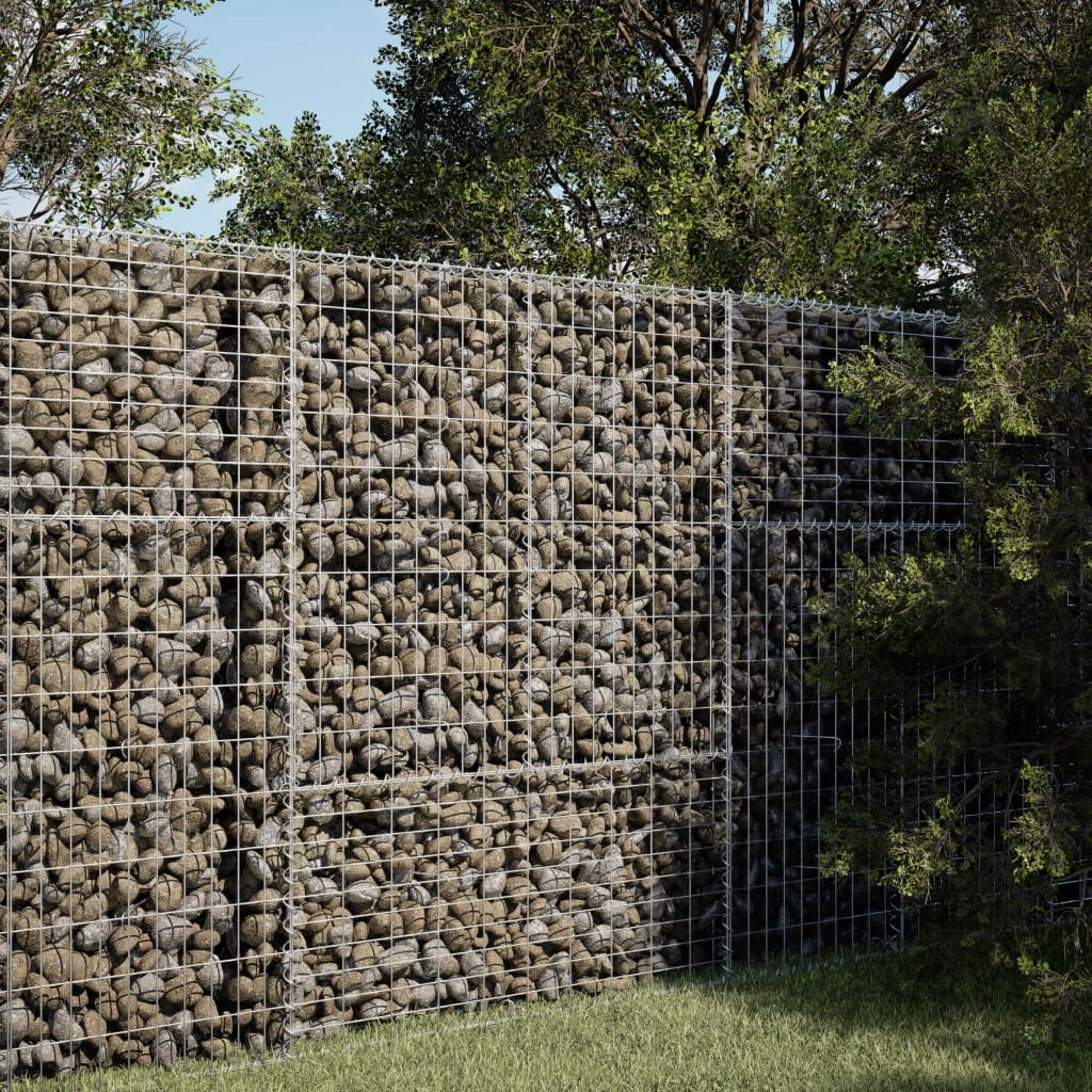 Vidaxx Gabione 100x100x150 cm verzinkt Eisensilberbiegung