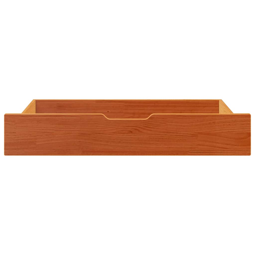 VIDAXL -Bettlades 2 Stück 90x55x16 Festkiefer Wäsche braun