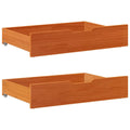 Vidaxxl -Bettlades 2 ST 85x55x16 Festkiefer Wäsche braun