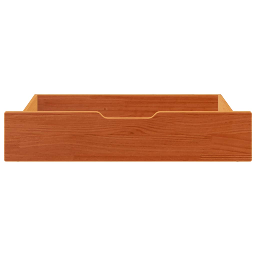 Vidaxxl -Bettlades 2 ST 85x55x16 Festkiefer Wäsche braun
