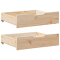 Vidaxl bedlades 2 st met wieltjes 75x55x17 cm massief grenenhout