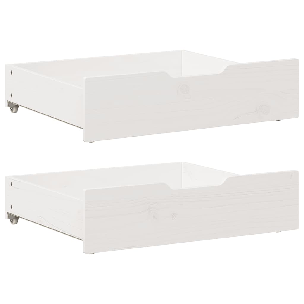 Vidaxl bedlades 2 st 75x55x17 cm massief grenenhout wit