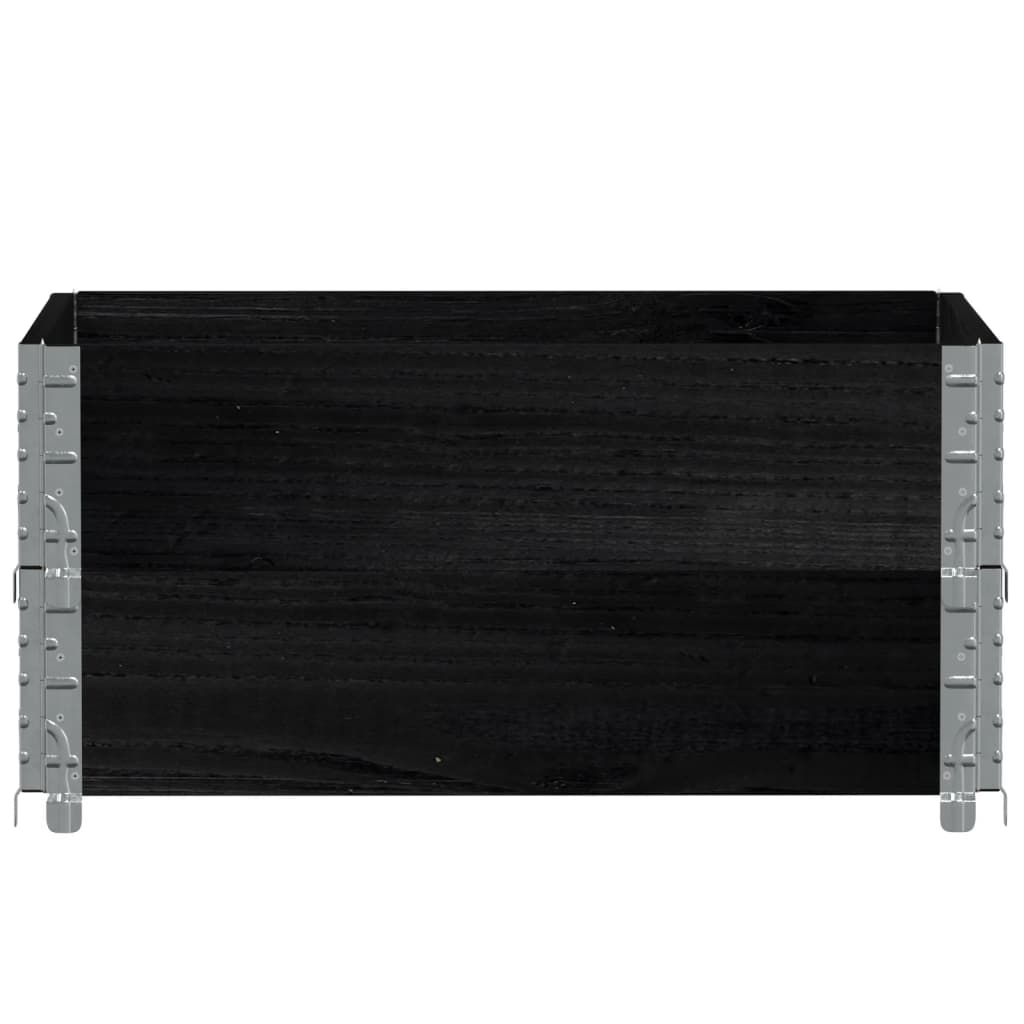 VIDAXL Palettenkanten 2 Stück 80x60 cm Festkiefer schwarz