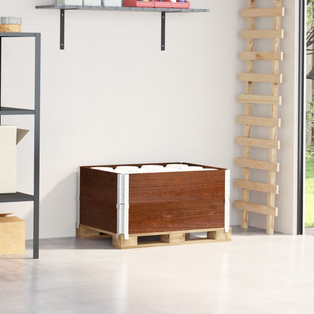 VIDAXL Palettenkanten 2 Stück 80x60 cm Festkiefernkiefernbraun