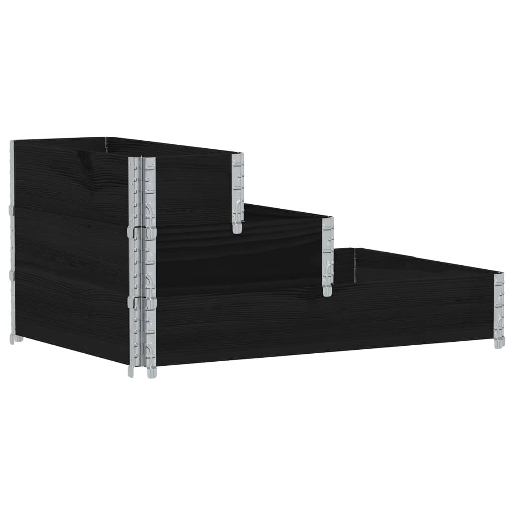 Vidaxl erhöhter Pflanzer 3-Schicht 120 x 80 cm Festkieferholz schwarz