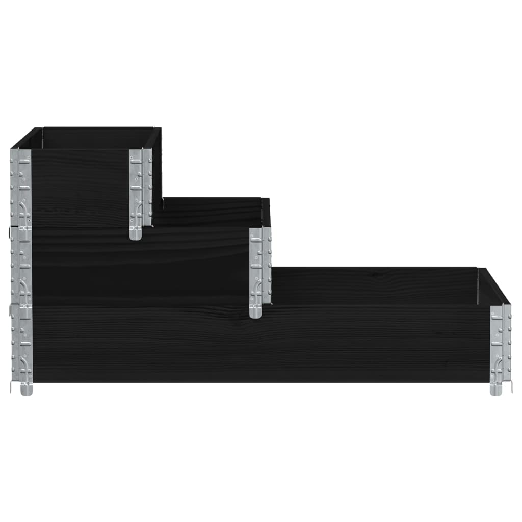 Vidaxl erhöhter Pflanzer 3-Schicht 120 x 80 cm Festkieferholz schwarz