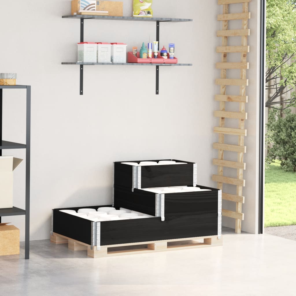 Vidaxl erhöhter Pflanzer 3-Schicht 120 x 80 cm Festkieferholz schwarz