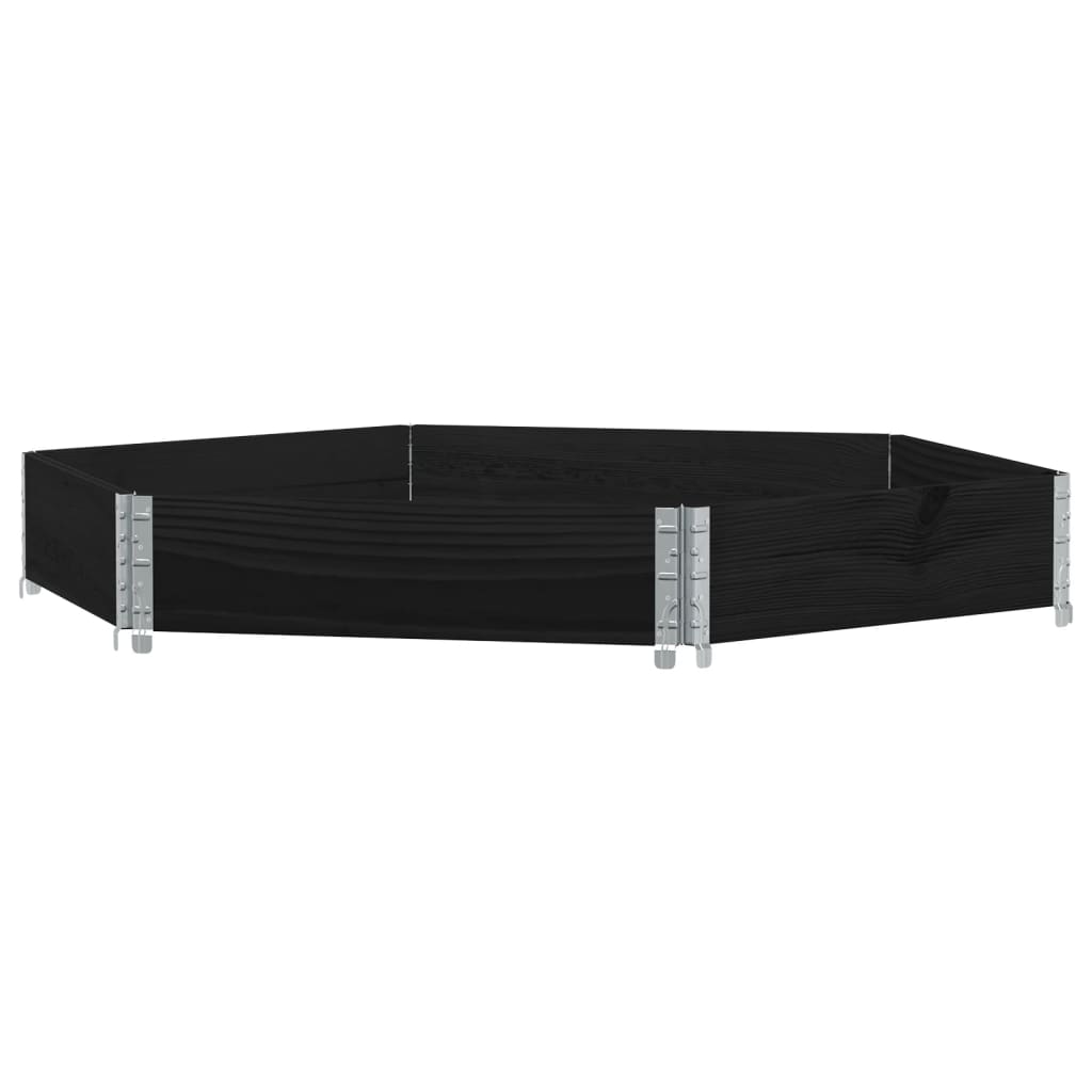 VIDAXL erhöhter Pflanzer sechseckig 160x160 cm Kiefernholz schwarz