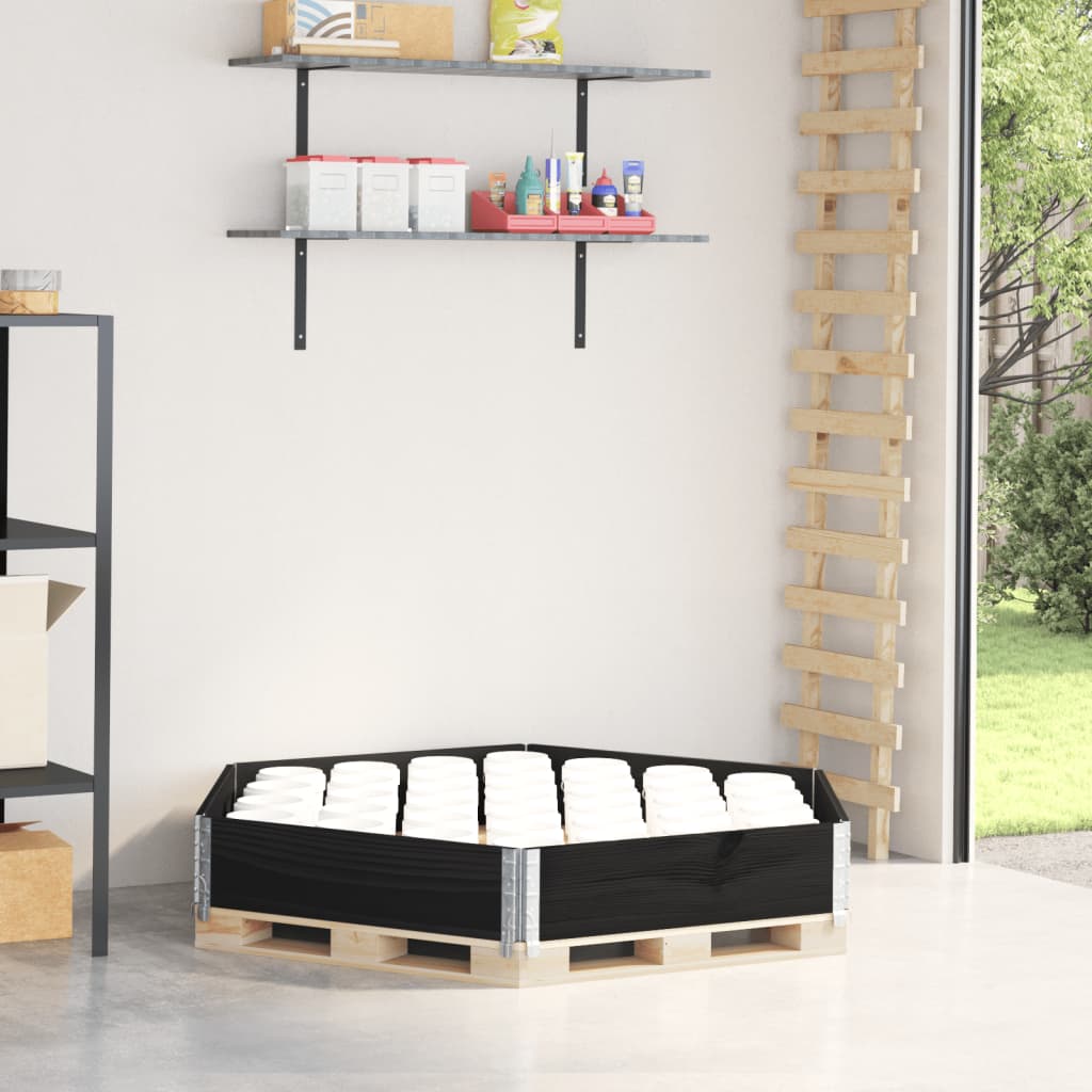VIDAXL erhöhter Pflanzer sechseckig 160x160 cm Kiefernholz schwarz