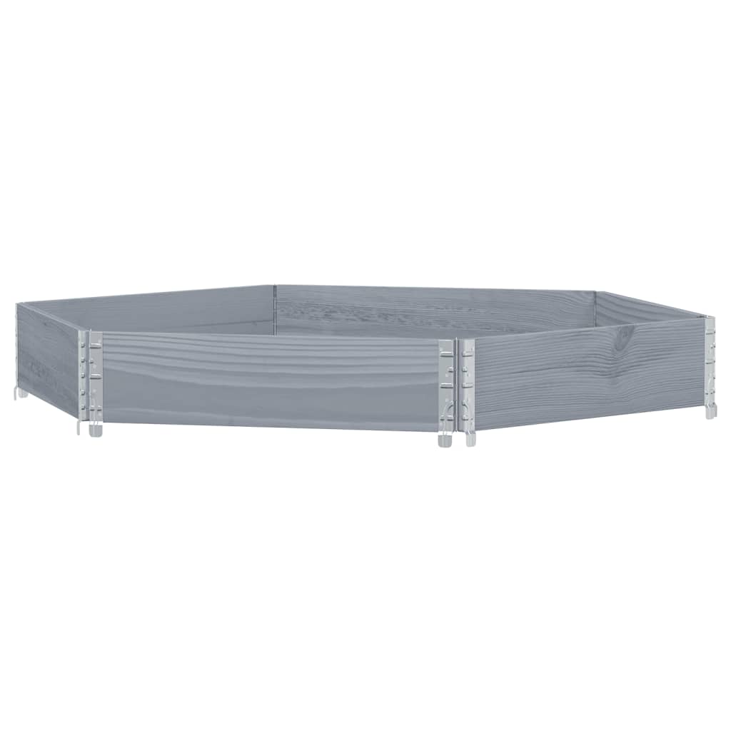 VIDAXL erhöhter Pflanzer sechseckig 160x160 cm Kiefernholz grau