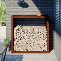 Vidaxl brandhoutrek 100x40x100 cm weervast staal