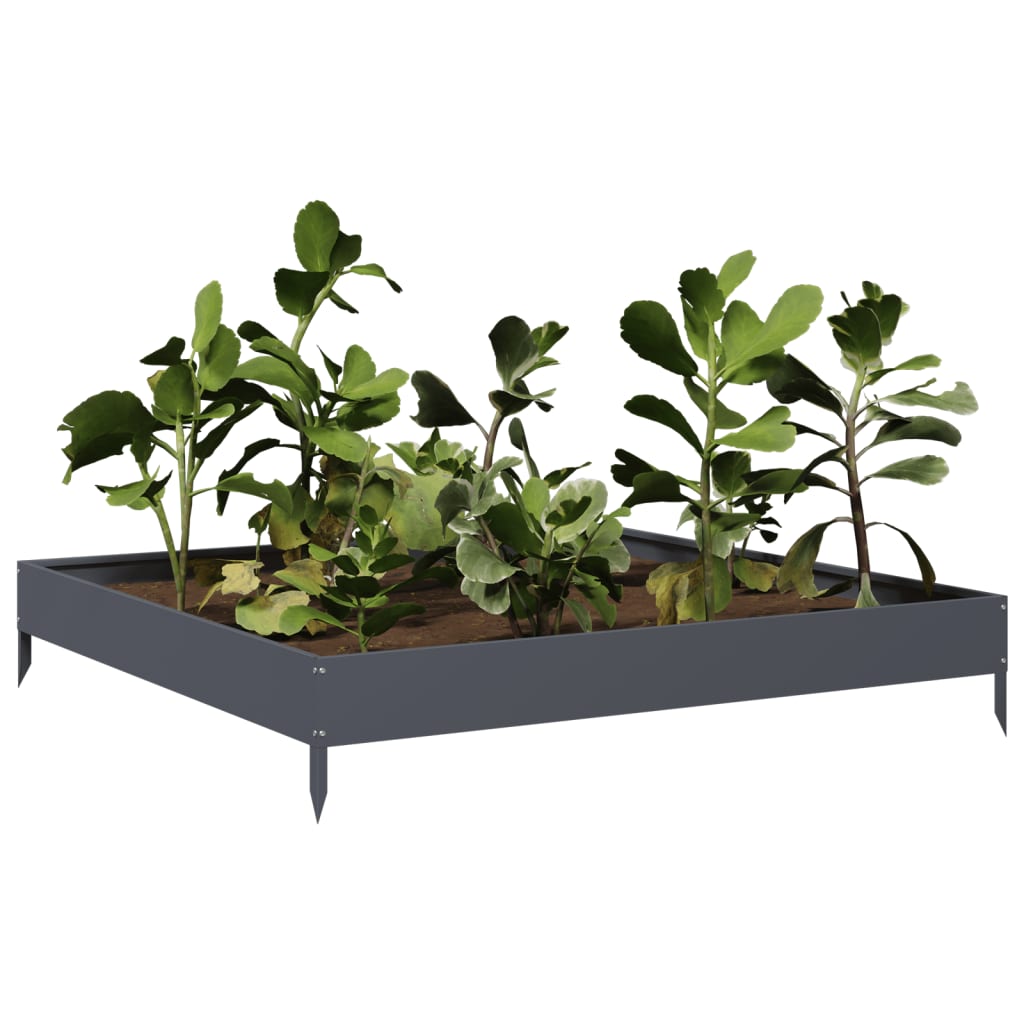 VidaXL Hochbeet 100x100x18,5 cm Stahl Anthrazit