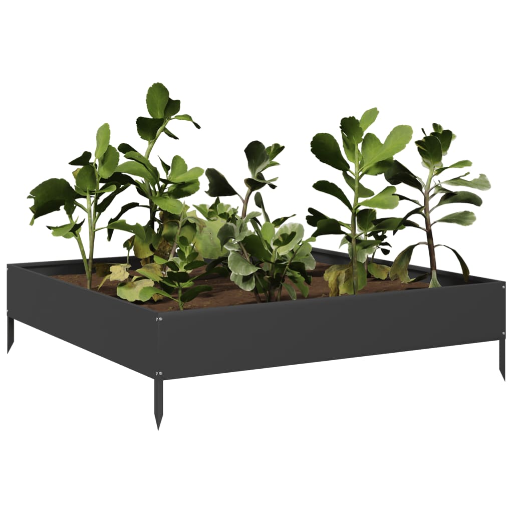 VidaXL Hochbeet 100x100x26 cm Stahl Schwarz