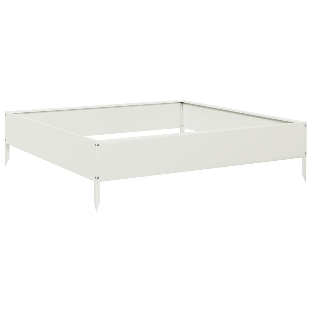 VidaXL Hochbeet 100x100x26 cm Stahl Weiß