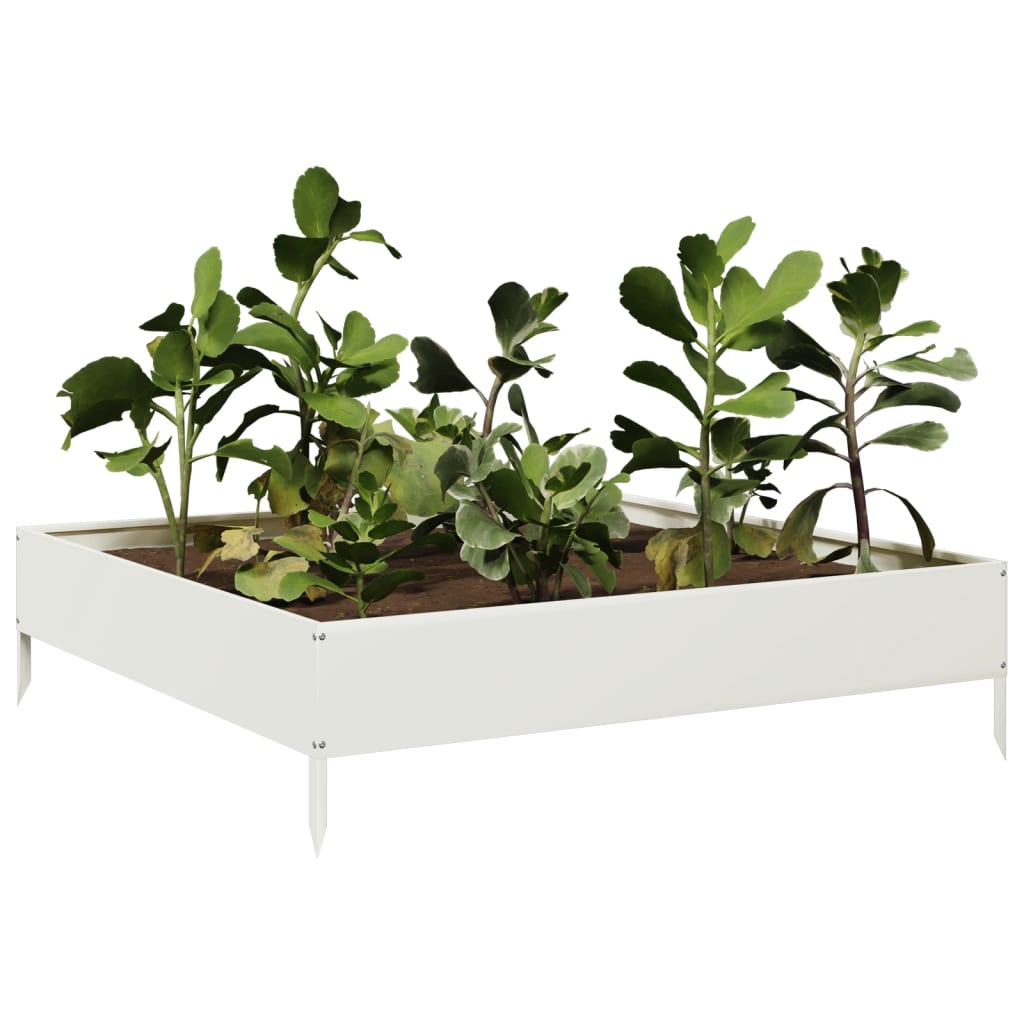VidaXL Hochbeet 100x100x26 cm Stahl Weiß