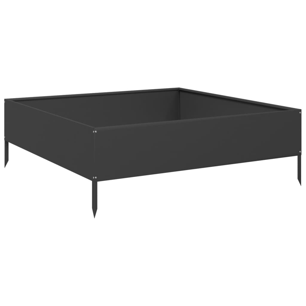 VIDAXL -Planzer erhöht 100x100x33,5 cm Stahl schwarz
