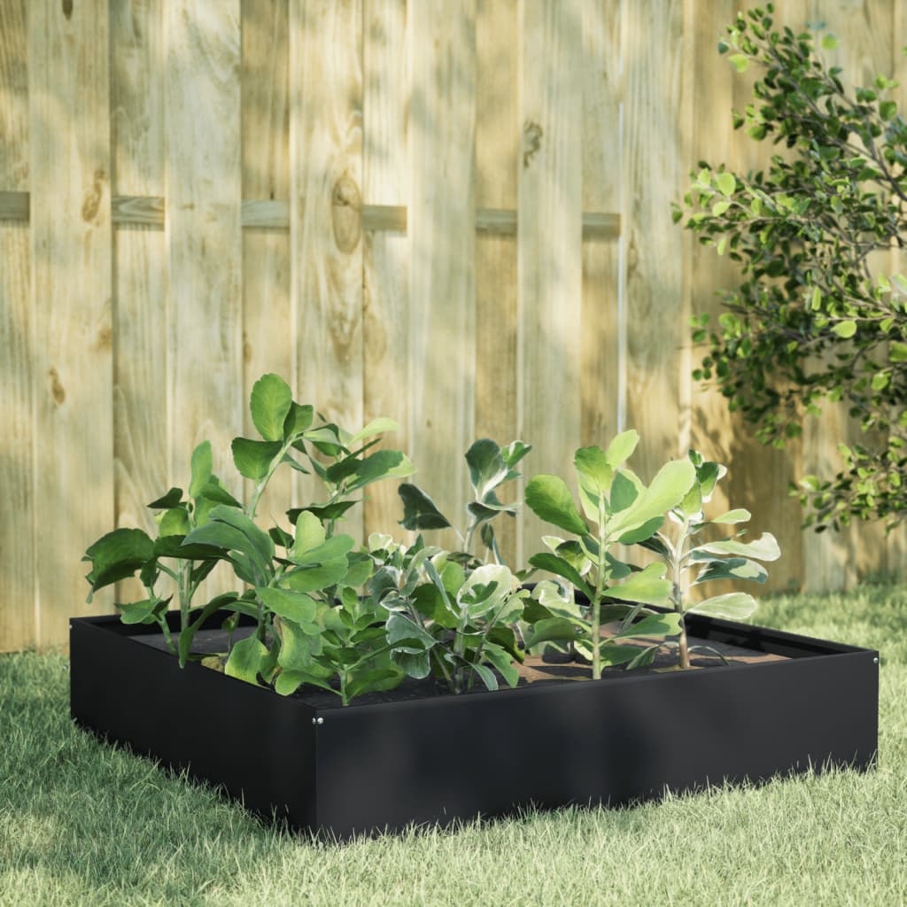 VIDAXL -Planzer erhöht 100x100x33,5 cm Stahl schwarz
