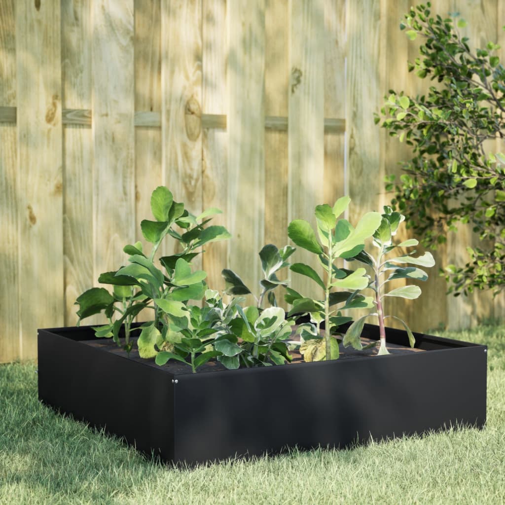 VidaXL -Planzer erhöht 100x100x25 cm Stahlschwarz