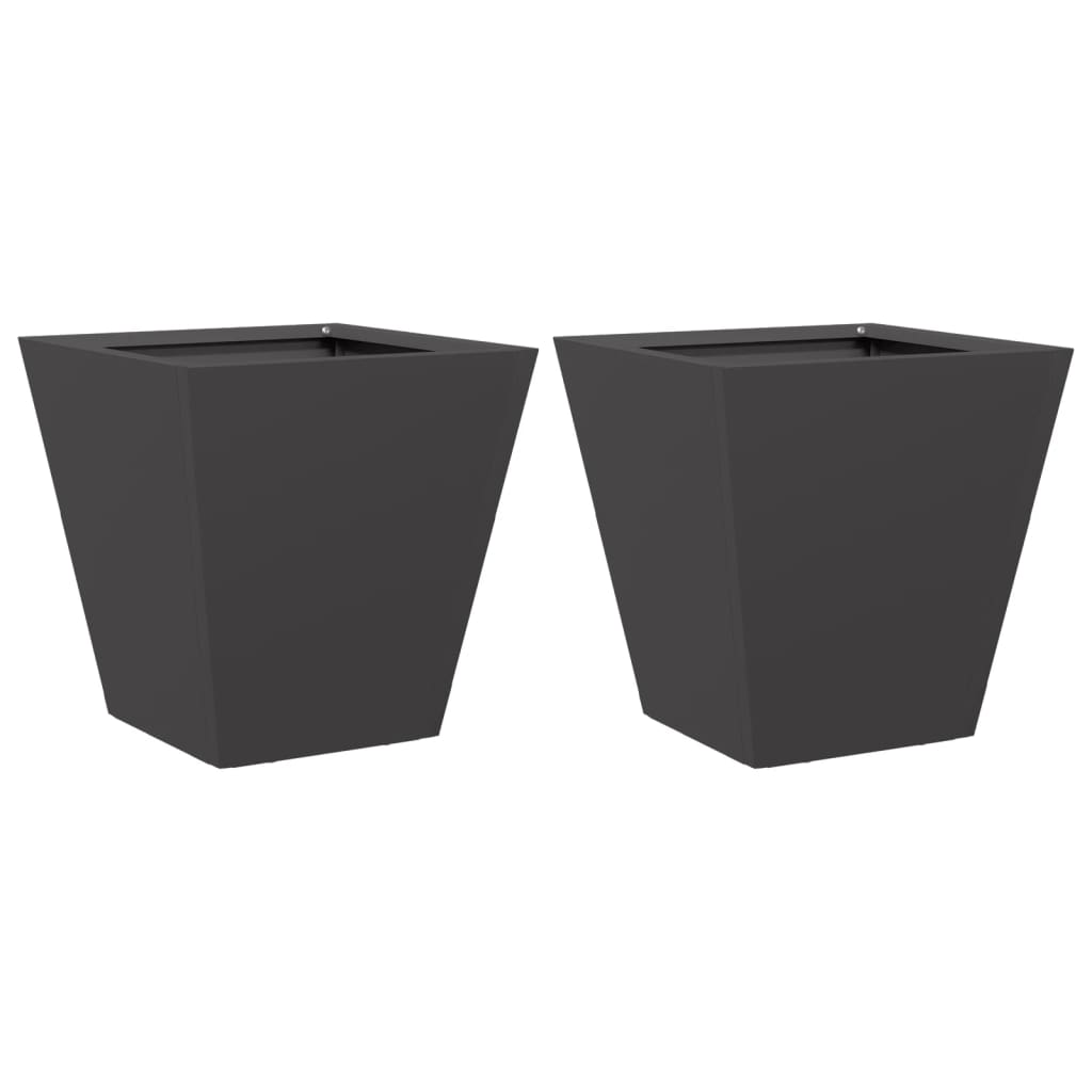 Vidaxx Pflanzer 2 ST 30x30x30 cm Stahl schwarz