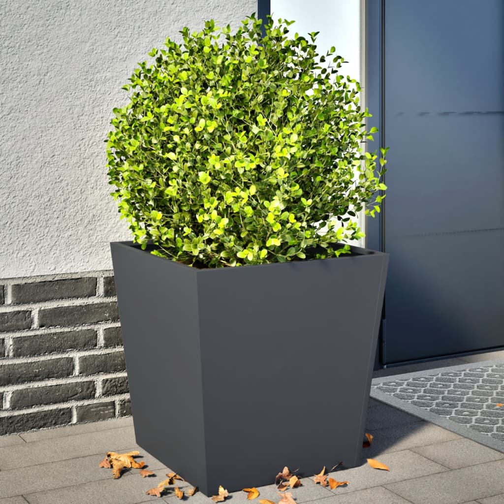 VIDAXL -Pflanzer 2 ST 50x50x50 cm Stahl Anthrazit -lackiert