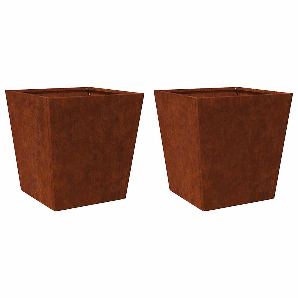 Vidaxl plantenbakken 2 st 50x50x50 cm weervast staal