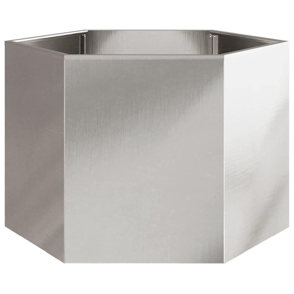 Vidaxl plantenbak zeshoek 69x60x45 cm roestvrijstaal