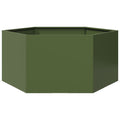 VidaXL Plannet Hexagon 104x90x45 cm Stahl Olivengrün