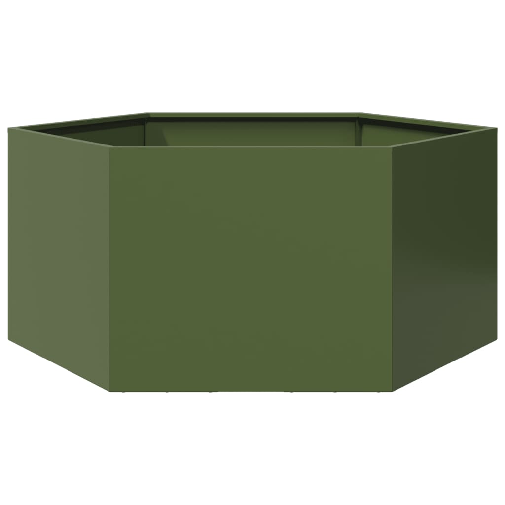 VidaXL Plannet Hexagon 104x90x45 cm Stahl Olivengrün