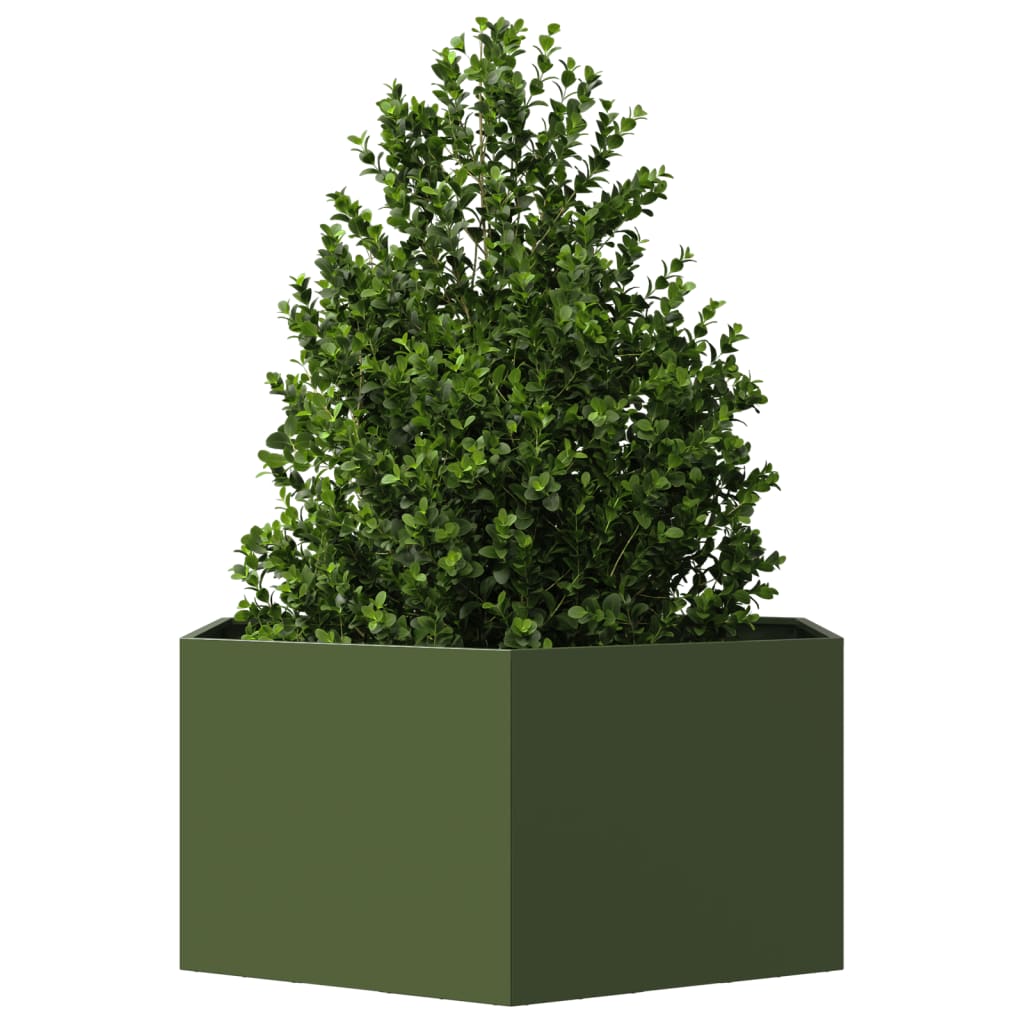 VidaXL Plannet Hexagon 104x90x45 cm Stahl Olivengrün