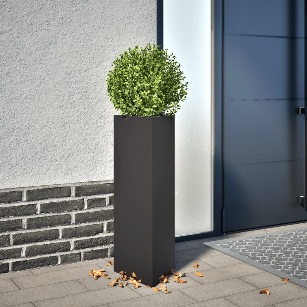 Vidaxx Pflanzer Dreieck 30x26x75 cm Stahlschwarz
