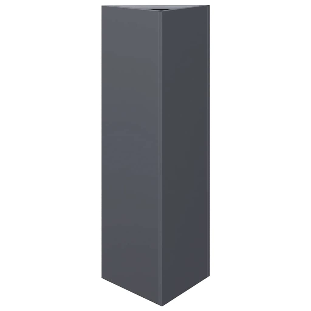 Vidaxl plantenbak driehoek 30x26x75 cm staal antracietkleurig