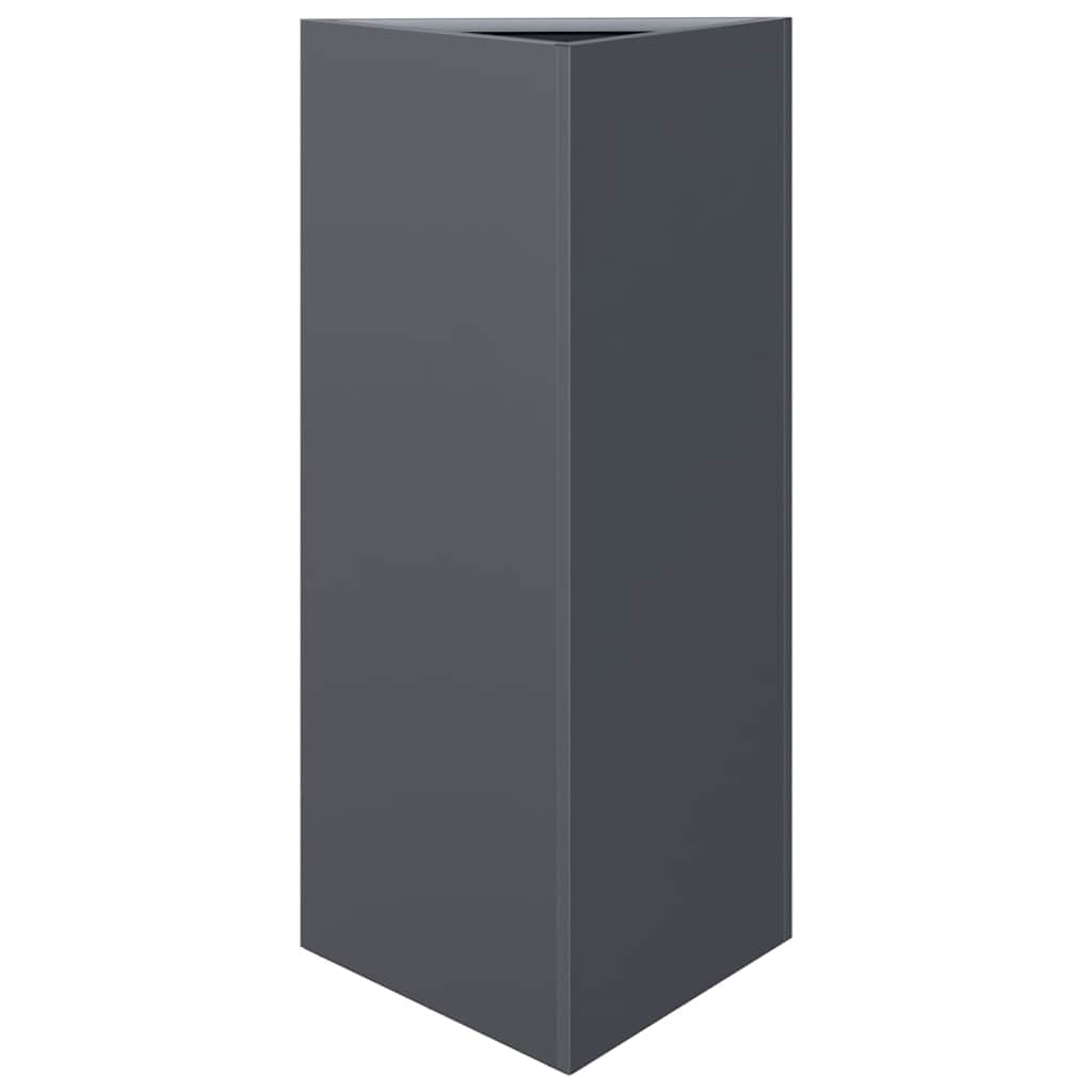 Vidaxl plantenbak driehoek 40x34,5x75 cm staal antracietkleurig