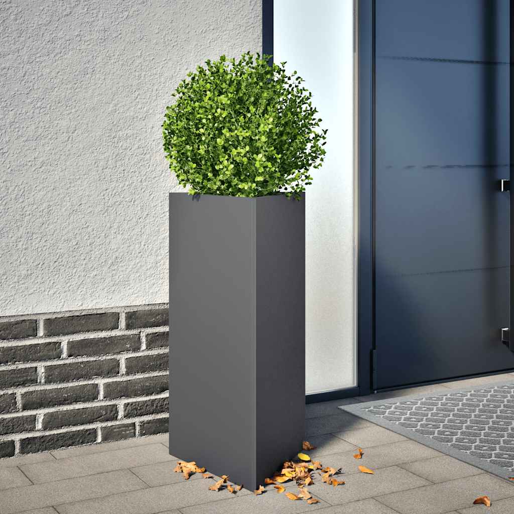 Vidaxl plantenbak driehoek 40x34,5x75 cm staal antracietkleurig