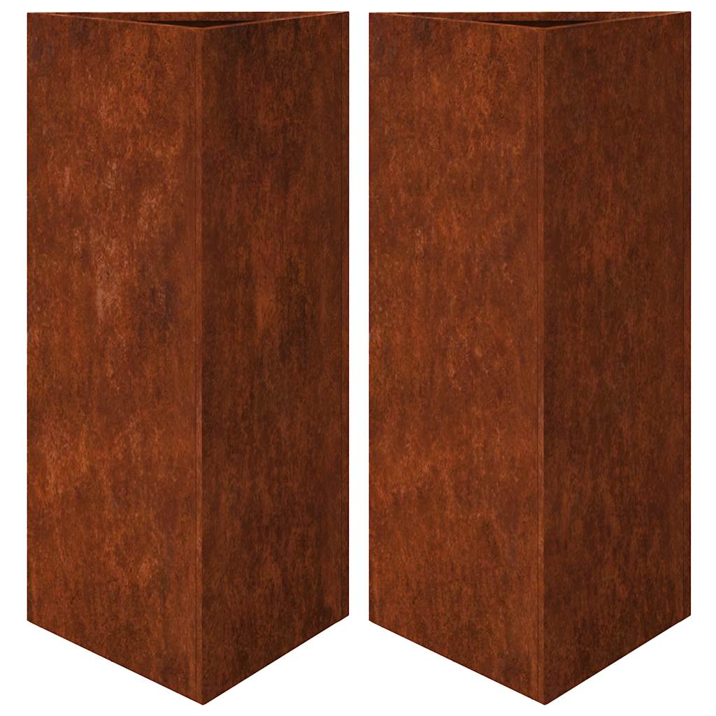 Vidaxx Pflanzer 2 ST Dreieck 40x40x75 cm Wetterstahl