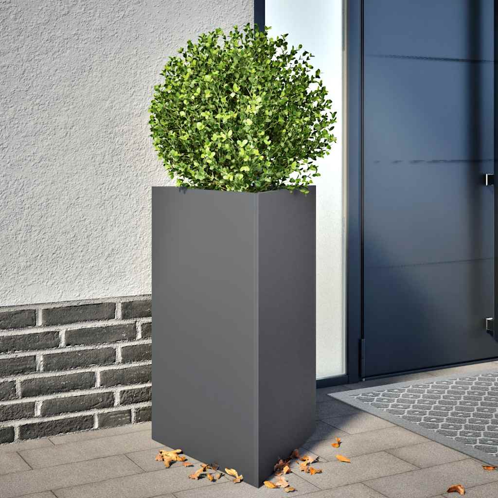 Vidaxl plantenbakken 2 st driehoek 50x43x75 cm staal antracietkleurig