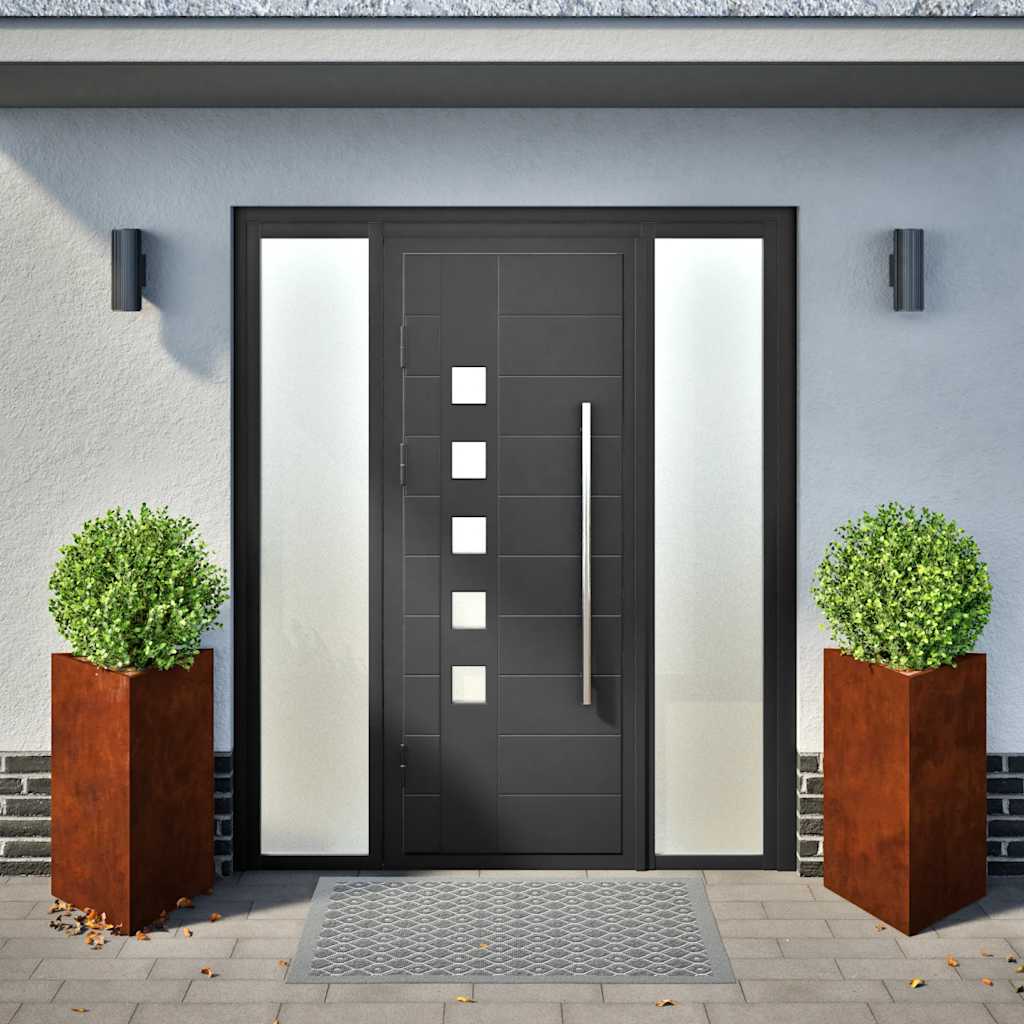 Vidaxl plantenbakken 2 st driehoekig 50x43x75 cm weervast staal